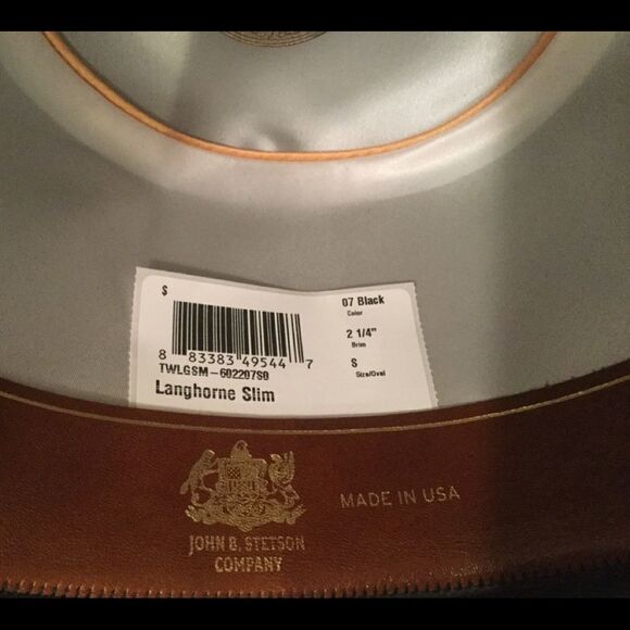 New Stetson Langhorne slim hat Small black limited main image 8